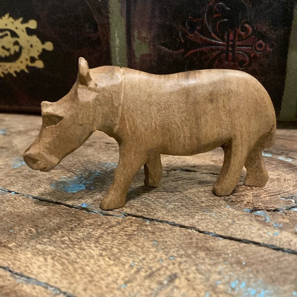 Other - Vintage hand carved wooden hippo